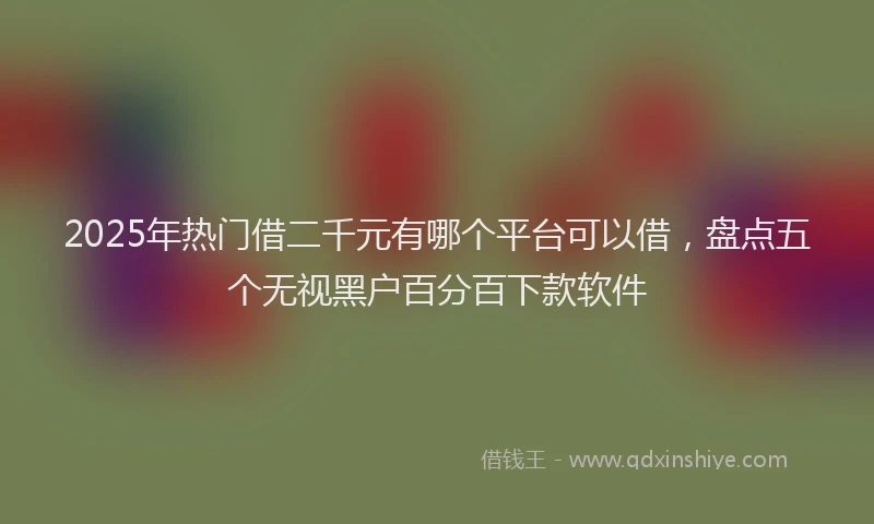 2025年热门借二千元有哪个平台可以借，盘点五个无视黑户百分百下款软件