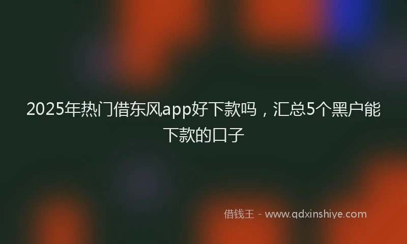 2025年热门借东风app好下款吗，汇总5个黑户能下款的口子