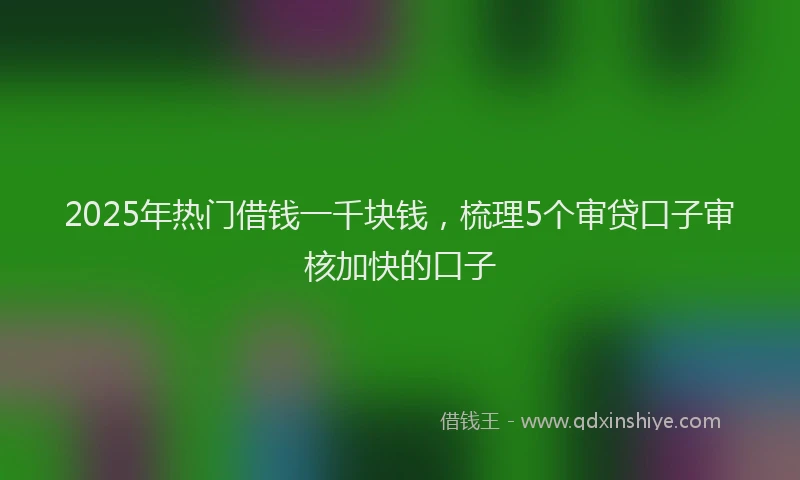 2025年热门借钱一千块钱，梳理5个审贷口子审核加快的口子