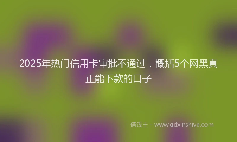 2025年热门信用卡审批不通过，概括5个网黑真正能下款的口子