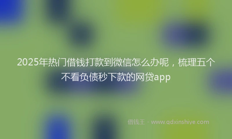 2025年热门借钱打款到微信怎么办呢，梳理五个不看负债秒下款的网贷app