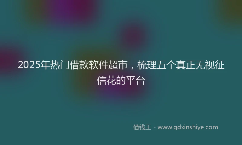 2025年热门借款软件超市，梳理五个真正无视征信花的平台