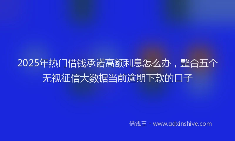 2025年热门借钱承诺高额利息怎么办，整合五个无视征信大数据当前逾期下款的口子