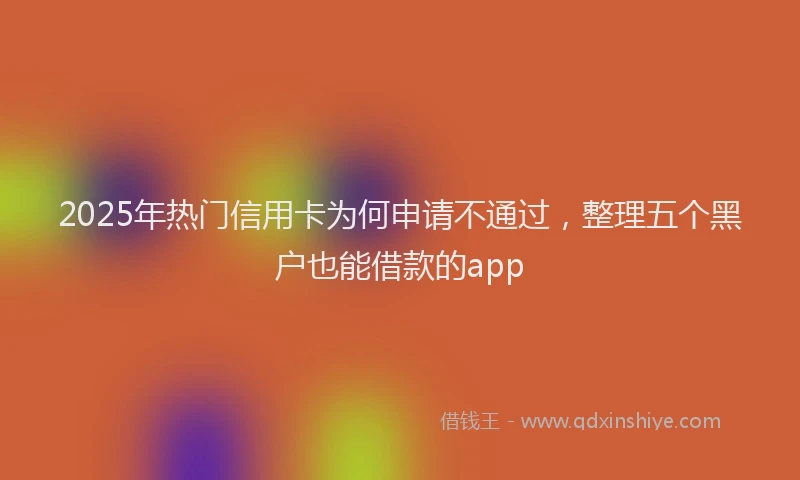 2025年热门信用卡为何申请不通过，整理五个黑户也能借款的app