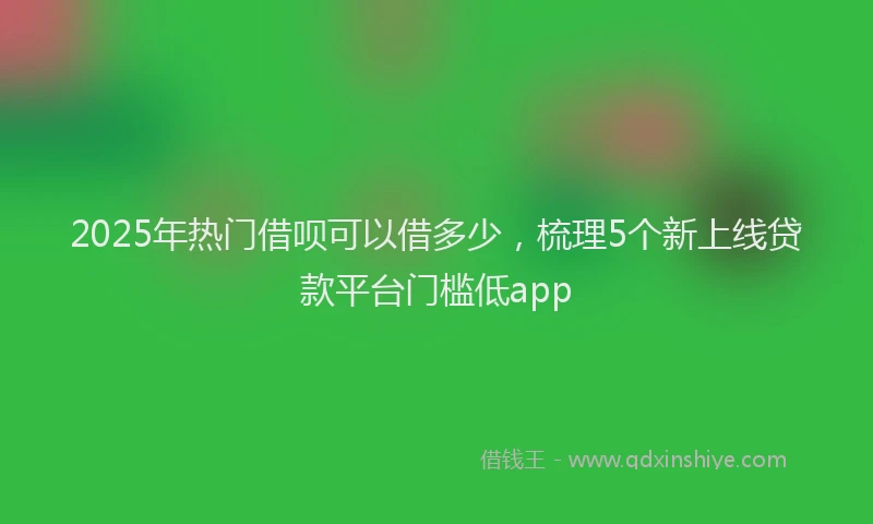 2025年热门借呗可以借多少，梳理5个新上线贷款平台门槛低app