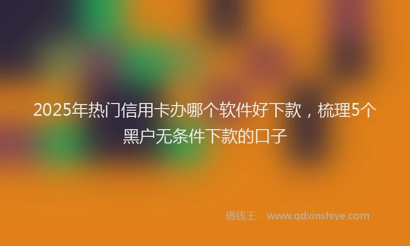2025年热门信用卡办哪个软件好下款，梳理5个黑户无条件下款的口子