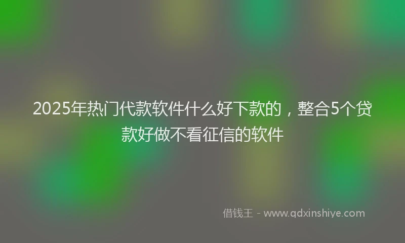 2025年热门代款软件什么好下款的，整合5个贷款好做不看征信的软件