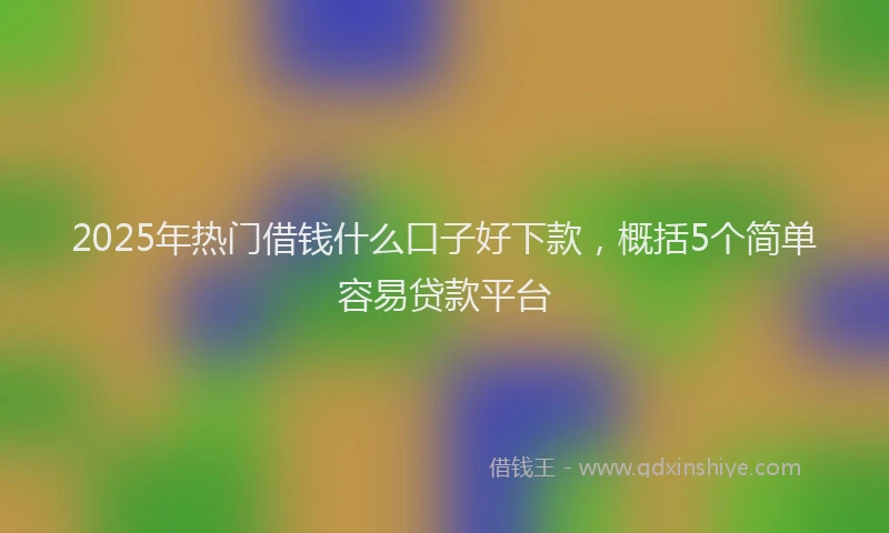 2025年热门借钱什么口子好下款，概括5个简单容易贷款平台