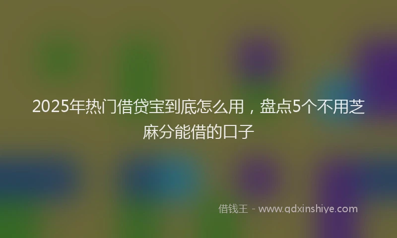 2025年热门借贷宝到底怎么用，盘点5个不用芝麻分能借的口子