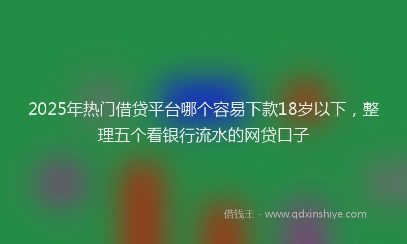 2025年热门借贷平台哪个容易下款18岁以下，整理五个看银行流水的网贷口子