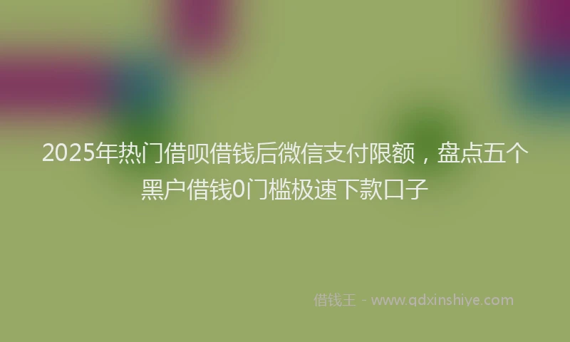 2025年热门借呗借钱后微信支付限额，盘点五个黑户借钱0门槛极速下款口子