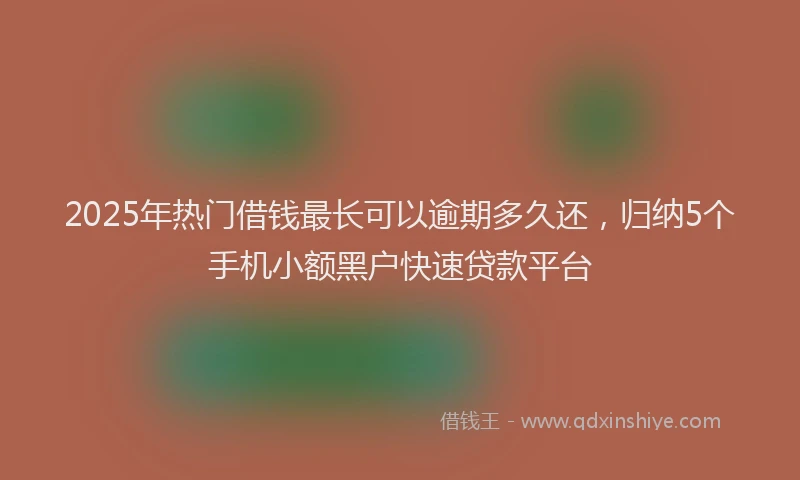 2025年热门借钱最长可以逾期多久还，归纳5个手机小额黑户快速贷款平台