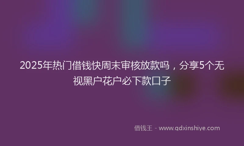 2025年热门借钱快周末审核放款吗，分享5个无视黑户花户必下款口子