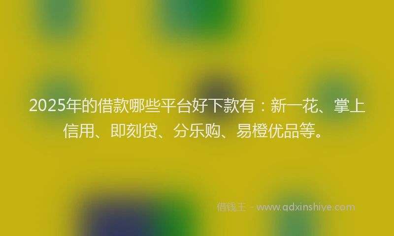2025年的借款哪些平台好下款有：新一花、掌上信用、即刻贷、分乐购、易橙优品等。