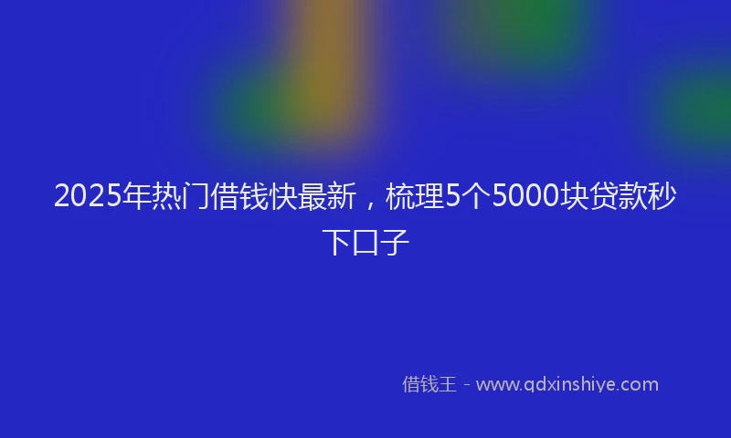 2025年热门借钱快最新，梳理5个5000块贷款秒下口子