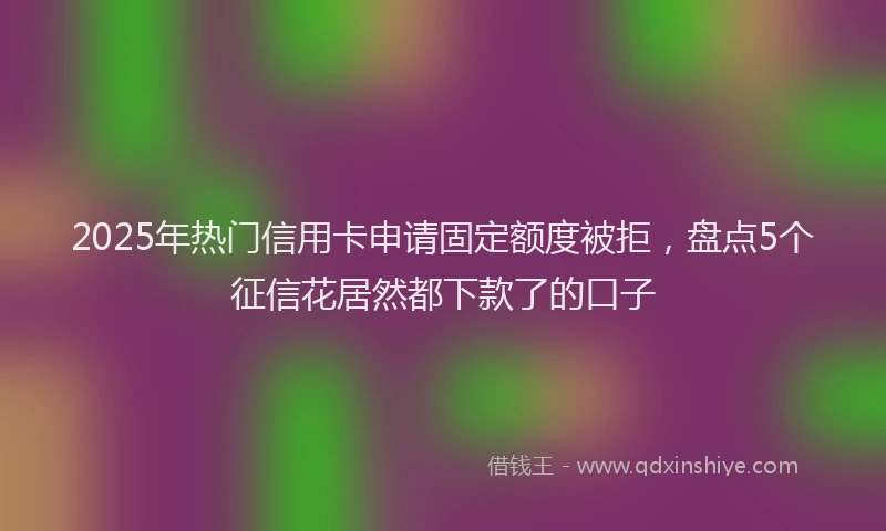 2025年热门信用卡申请固定额度被拒，盘点5个征信花居然都下款了的口子