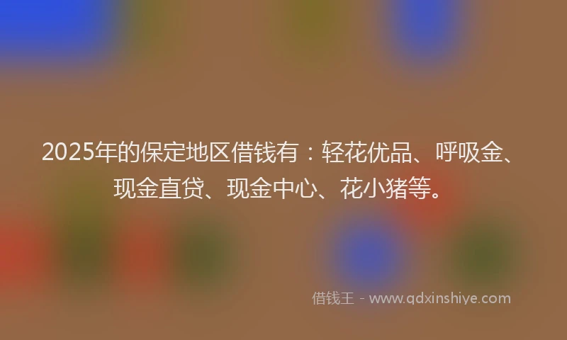 2025年的保定地区借钱有：轻花优品、呼吸金、现金直贷、现金中心、花小猪等。