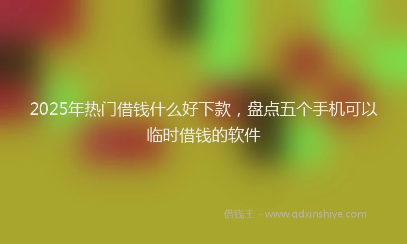2025年热门借钱什么好下款，盘点五个手机可以临时借钱的软件