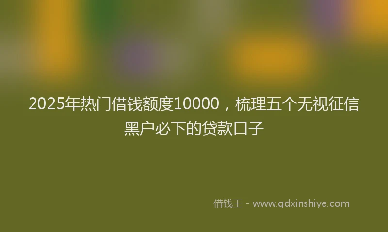 2025年热门借钱额度10000，梳理五个无视征信黑户必下的贷款口子