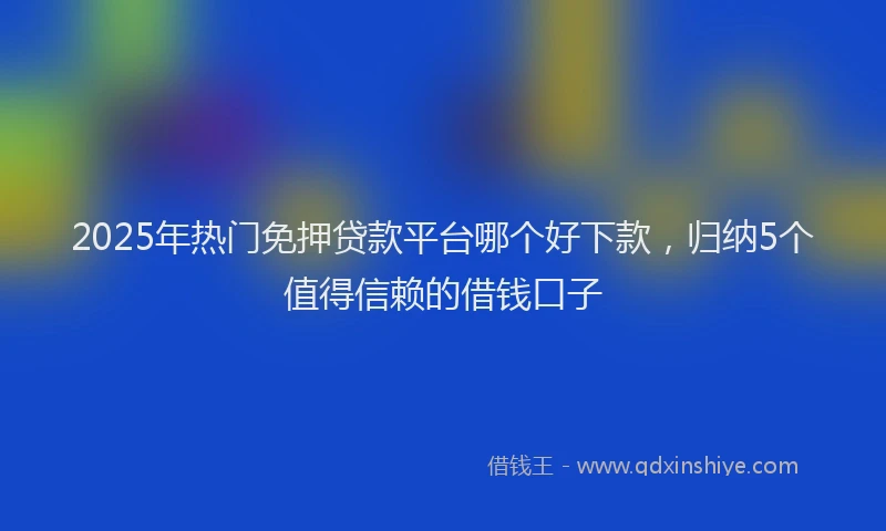 2025年热门免押贷款平台哪个好下款，归纳5个值得信赖的借钱口子