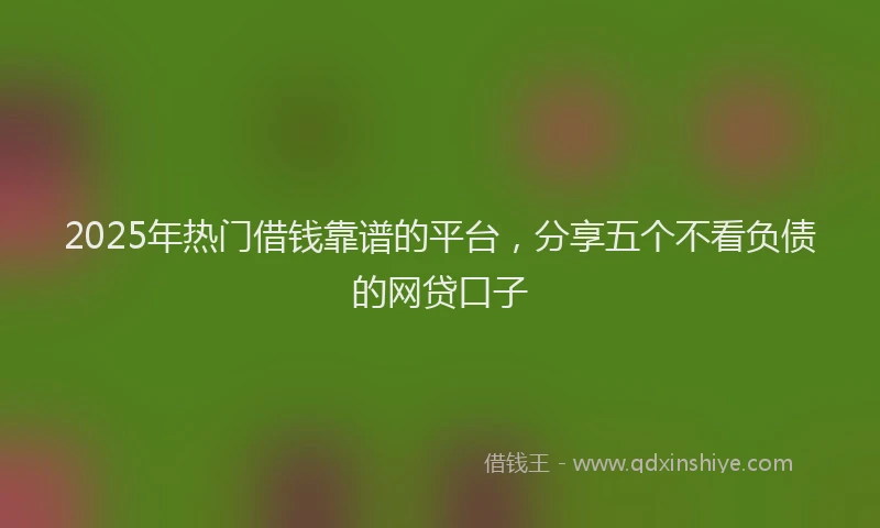 2025年热门借钱靠谱的平台，分享五个不看负债的网贷口子
