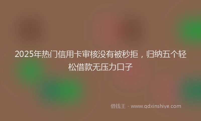 2025年热门信用卡审核没有被秒拒，归纳五个轻松借款无压力口子