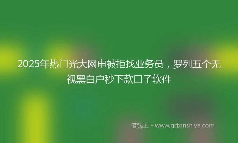 2025年热门光大网申被拒找业务员，罗列五个无视黑白户秒下款口子软件