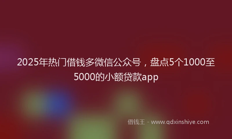 2025年热门借钱多微信公众号，盘点5个1000至5000的小额贷款app