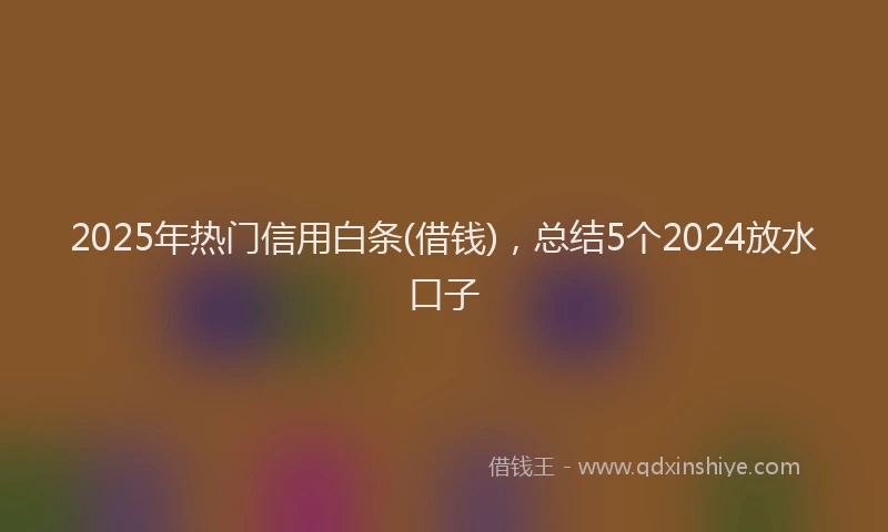 2025年热门信用白条(借钱)，总结5个2024放水口子