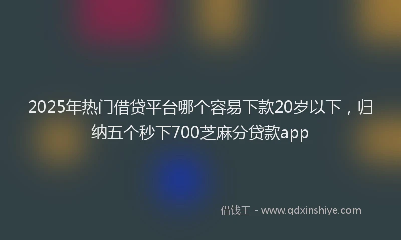 2025年热门借贷平台哪个容易下款20岁以下，归纳五个秒下700芝麻分贷款app