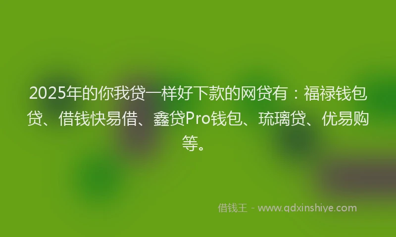 2025年的你我贷一样好下款的网贷有：福禄钱包贷、借钱快易借、鑫贷Pro钱包、琉璃贷、优易购等。