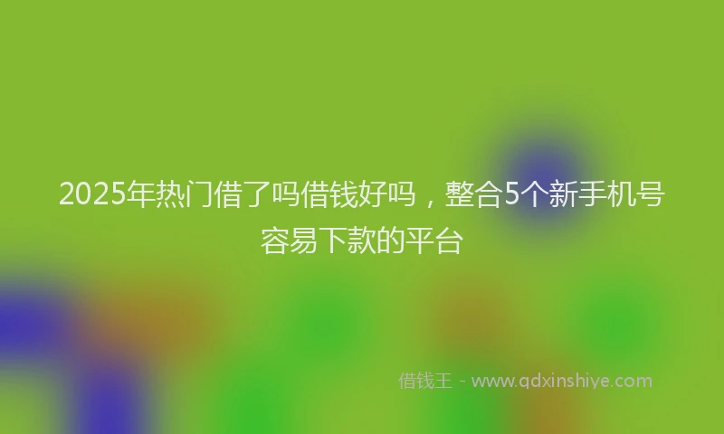 2025年热门借了吗借钱好吗，整合5个新手机号容易下款的平台