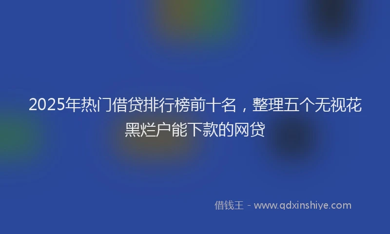 2025年热门借贷排行榜前十名，整理五个无视花黑烂户能下款的网贷