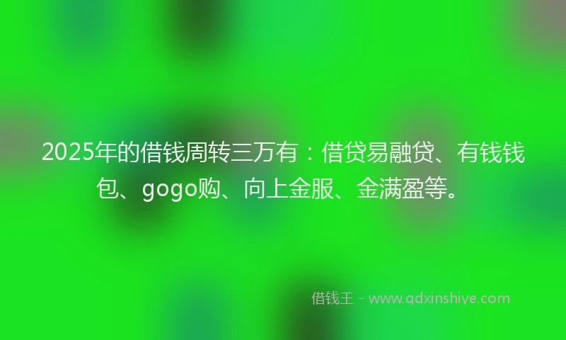 2025年的借钱周转三万有：借贷易融贷、有钱钱包、gogo购、向上金服、金满盈等。
