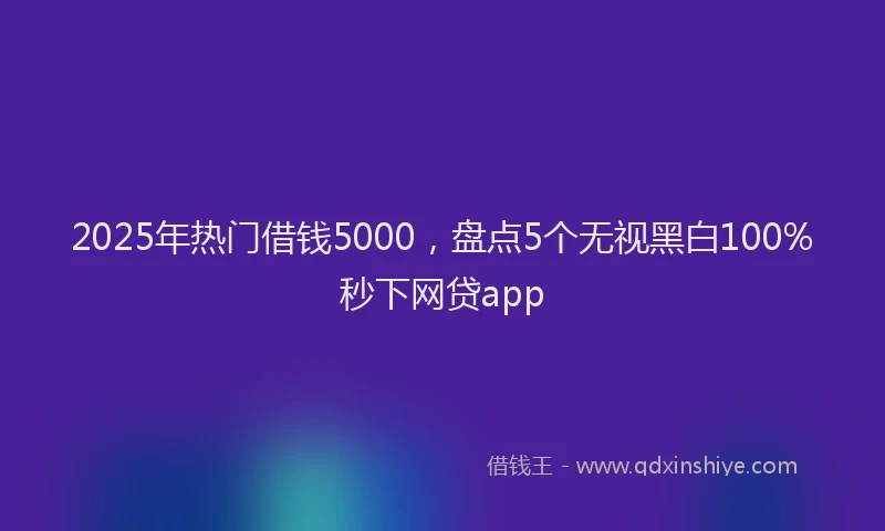 2025年热门借钱5000，盘点5个无视黑白100%秒下网贷app