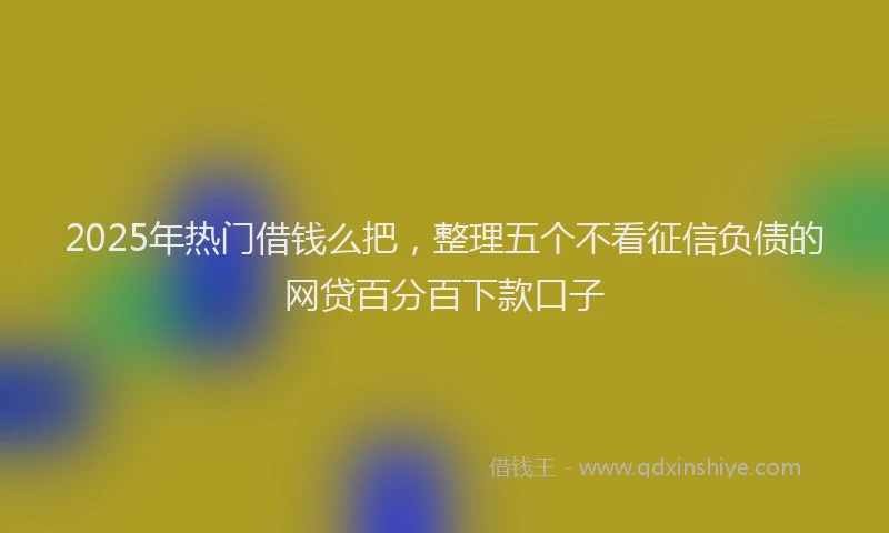 2025年热门借钱么把，整理五个不看征信负债的网贷百分百下款口子