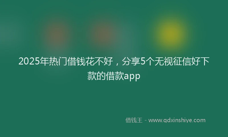 2025年热门借钱花不好，分享5个无视征信好下款的借款app