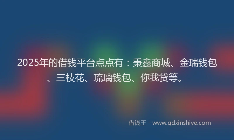 2025年的借钱平台点点有：秉鑫商城、金瑞钱包、三枝花、琉璃钱包、你我贷等。