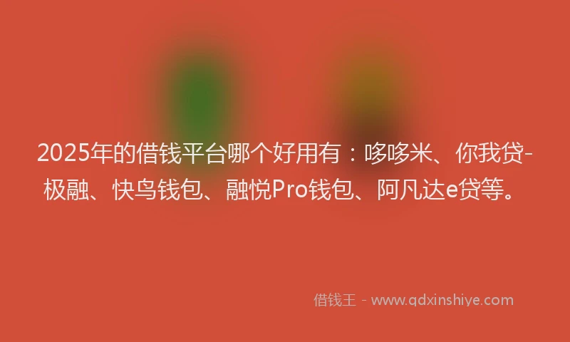 2025年的借钱平台哪个好用有：哆哆米、你我贷-极融、快鸟钱包、融悦Pro钱包、阿凡达e贷等。