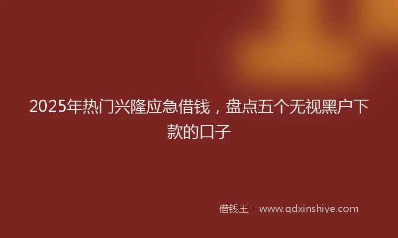 2025年热门兴隆应急借钱，盘点五个无视黑户下款的口子