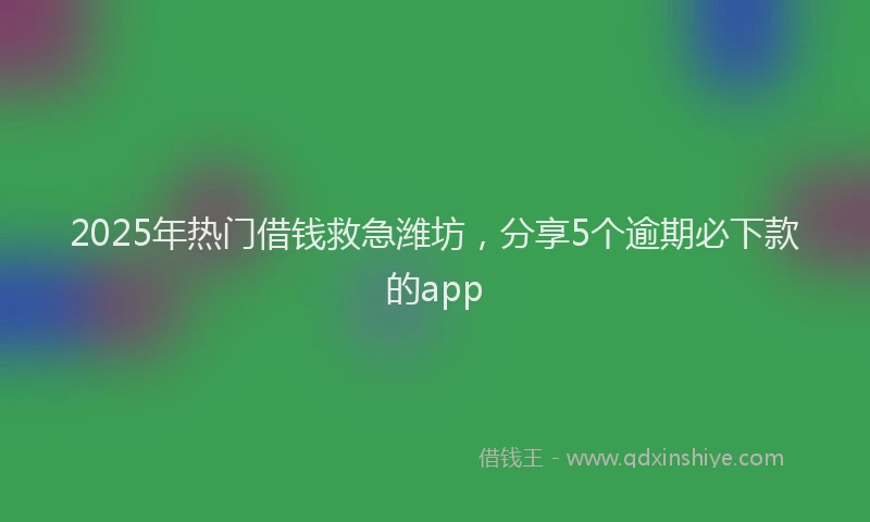 2025年热门借钱救急潍坊，分享5个逾期必下款的app