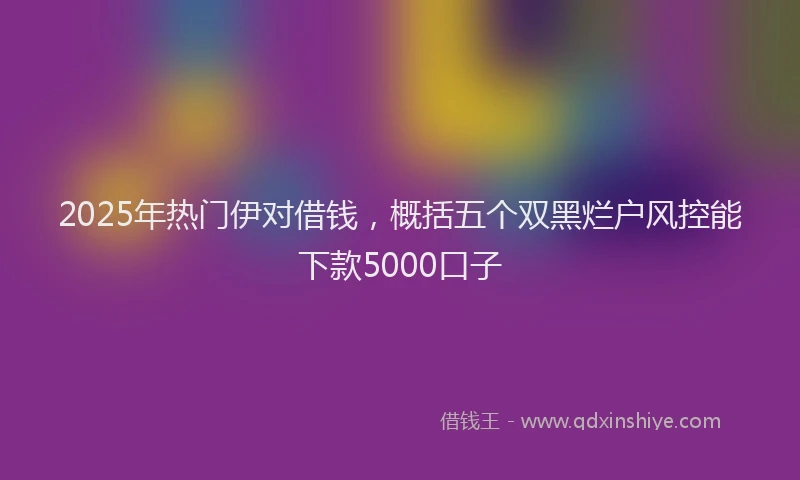 2025年热门伊对借钱，概括五个双黑烂户风控能下款5000口子