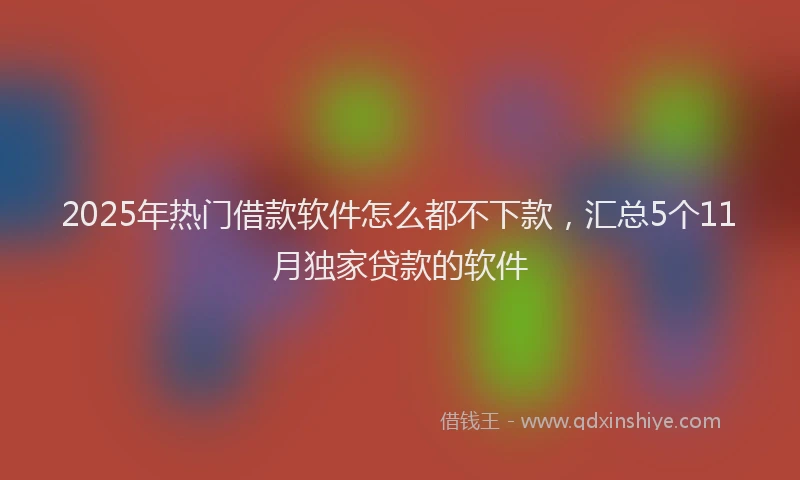 2025年热门借款软件怎么都不下款，汇总5个11月独家贷款的软件