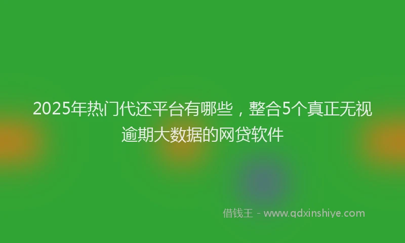 2025年热门代还平台有哪些，整合5个真正无视逾期大数据的网贷软件