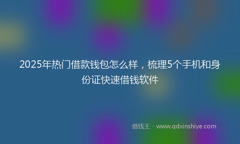 2025年热门借款钱包怎么样，梳理5个手机和身份证快速借钱软件
