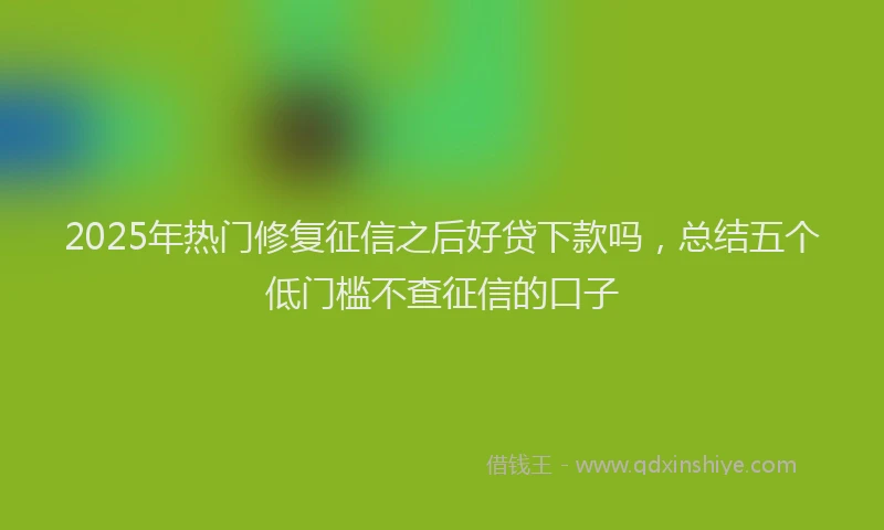 2025年热门修复征信之后好贷下款吗，总结五个低门槛不查征信的口子