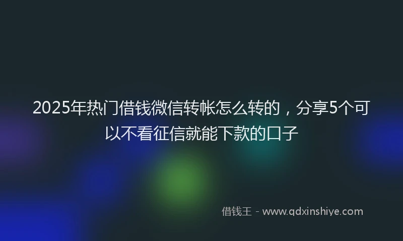 2025年热门借钱微信转帐怎么转的，分享5个可以不看征信就能下款的口子