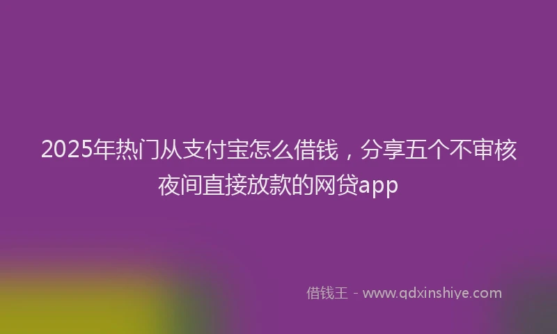 2025年热门从支付宝怎么借钱，分享五个不审核夜间直接放款的网贷app