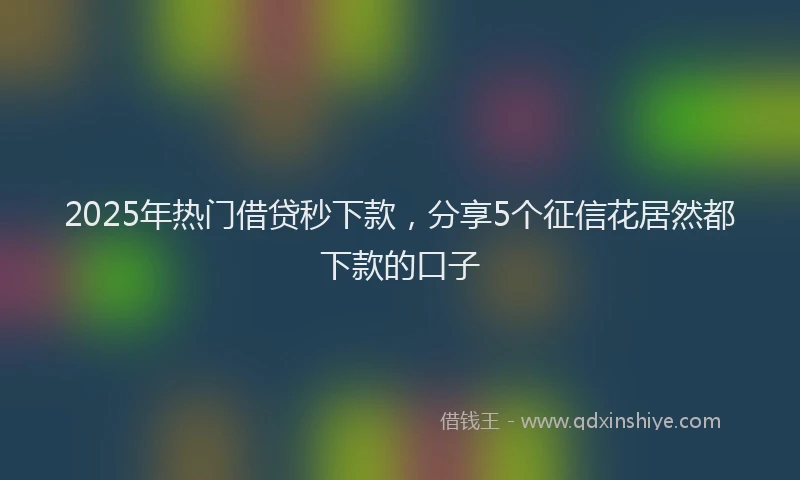 2025年热门借贷秒下款，分享5个征信花居然都下款的口子