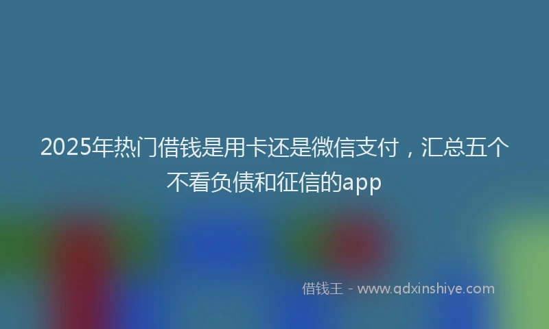 2025年热门借钱是用卡还是微信支付，汇总五个不看负债和征信的app